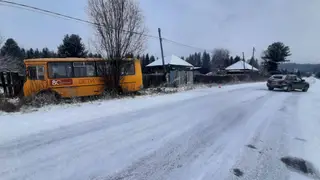 В Курагинском районе школьный автобус улетел в кювет от столкновения с KIA